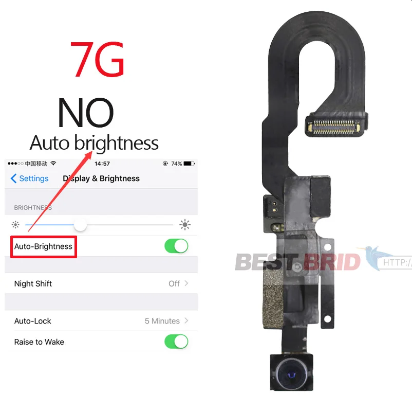 1 шт., маленькая фронтальная камера для iPhone 7 Plus, светильник с датчиком приближения, гибкий кабель для замены камеры
