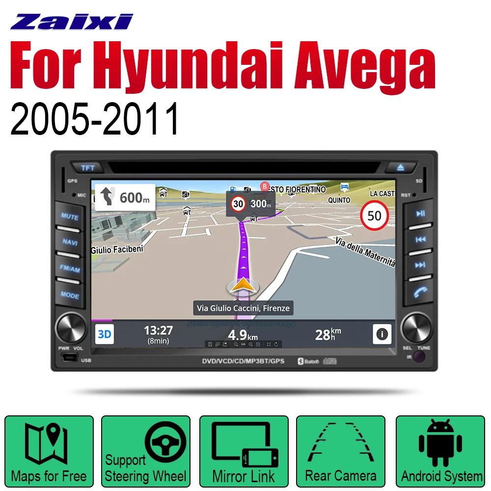 ZaiXi Android Car DVD GPS Navi For Hyundai Avega 2005~2011 player Navigation WiFi Bluetooth Mulitmedia system audio stereo EQ