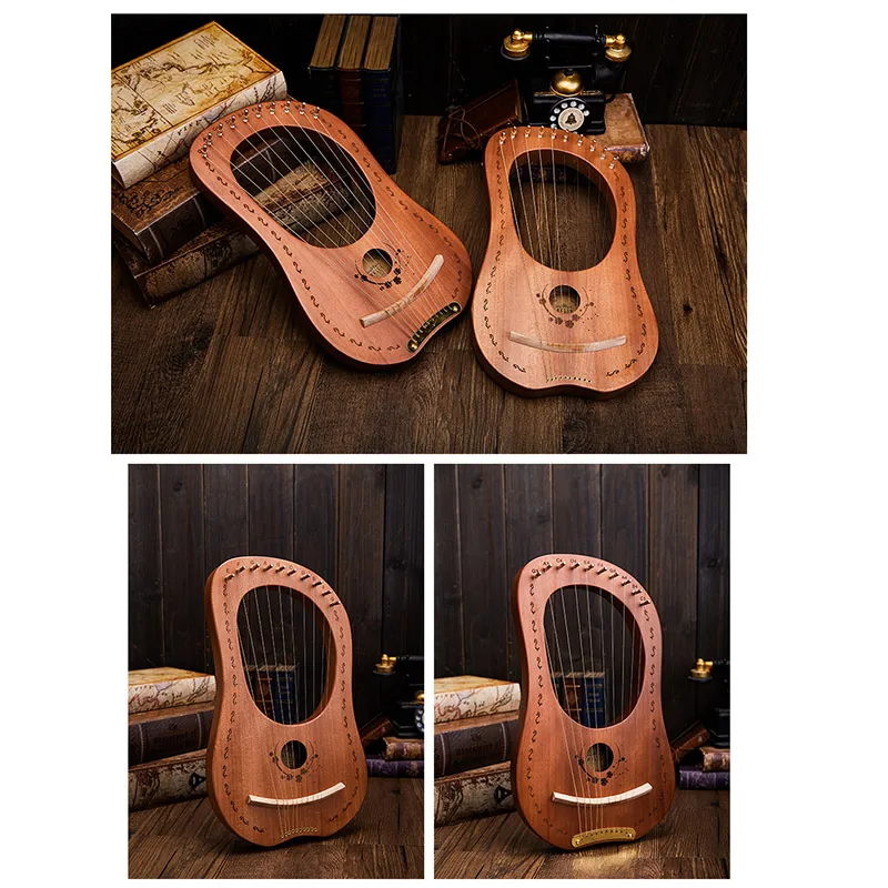 16-тональная журнала Лира Портативный музыкальный инструмент 16-струны из цельной