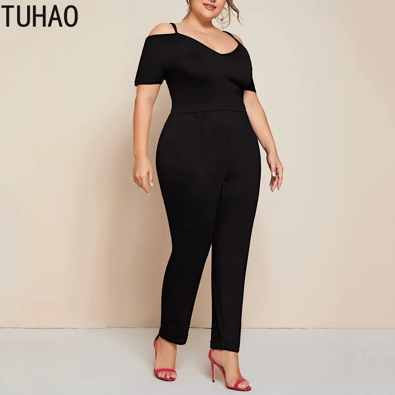 

TUHAO 2020 Summer Plus Size 8XL 7XL 6XL 5XL 4XL Sexy Sling Strapless Jumpsuit Trousers Women's Jumpsuits Mother Mom romper WM60