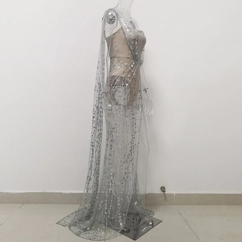 NATTEMAID, серебристые платья с блестками, высокое пикантное платье с разрезом, женское отражающее Макси-платье в пол, женские вечерние платья