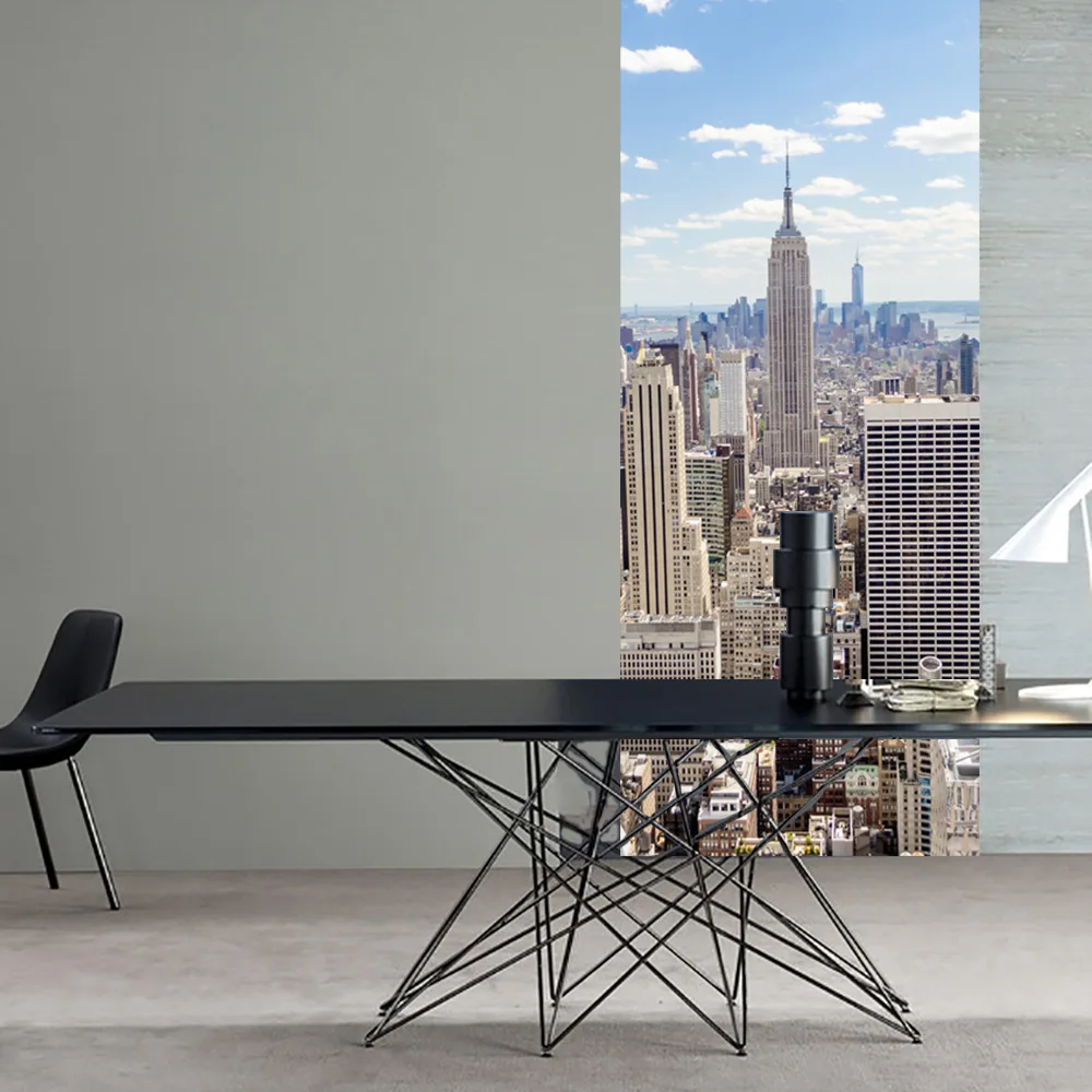 Funlife имитация 3D наклейка на дверь Нью Йорка Манхэттена деревянная