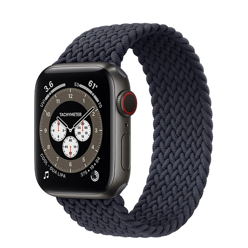 For Apple Watch Band 44mm 40mm 42mm 38mm45mm41mm Braided Solo Loop Strap Nylon Elastic Fabric Bracelet iWatch Serie 7 3 4 5 SE 6