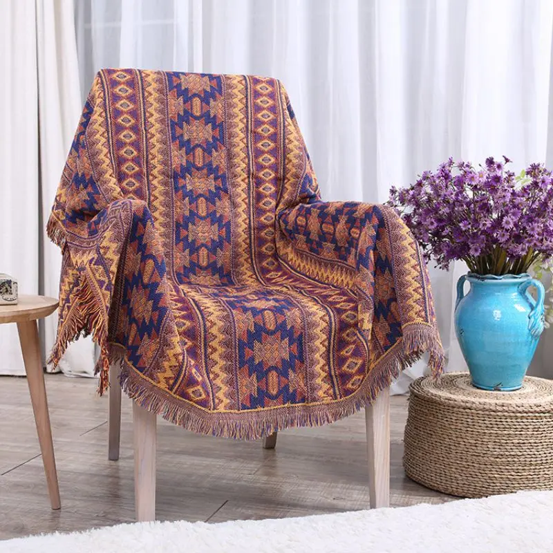 

Винтажные этнические цветочные покрывала в марокканском стиле для дивана, моющееся одеяло для спальни, гостиной с геометрическим рисунком