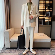 OIMG – costumes amples pour hommes, tissus drapés à vent légèrement cuits, costumes décontractés pour hommes, nouvelle collection automne  (4)