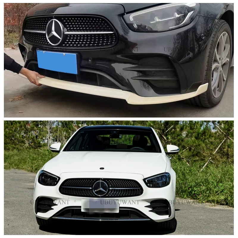 

UBUYUWANT For Benz W213 New E200 E300 2020 2021A Set Car Front Bumper Lip Body Kit Diffuser Deflector Spoiler Splitter Lip Guard