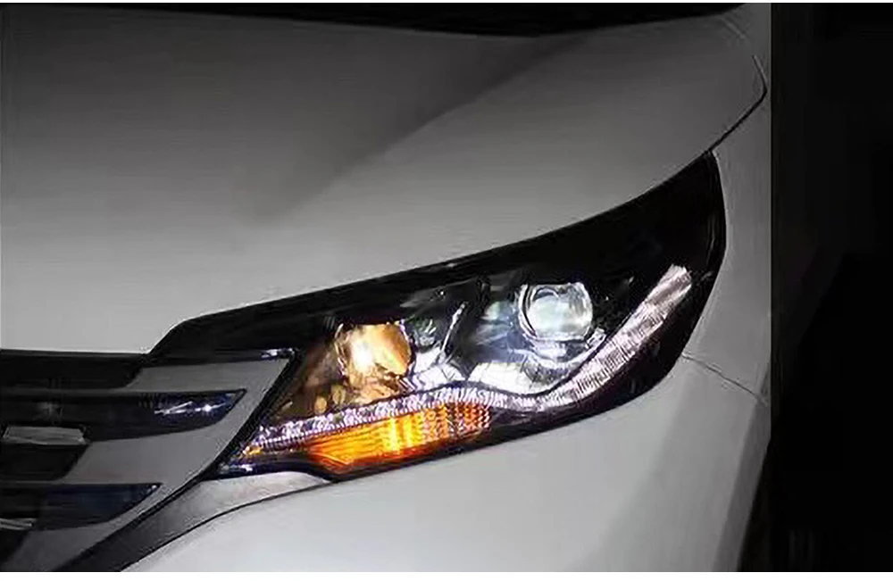 1 пара автомобильный головной светильник s для Honda crv 2012 2013 светодиодный головной светильник для CRV Головной фонарь СВЕТОДИОДНЫЙ дневной ходовой светильник DRL Bi-Xenon HID