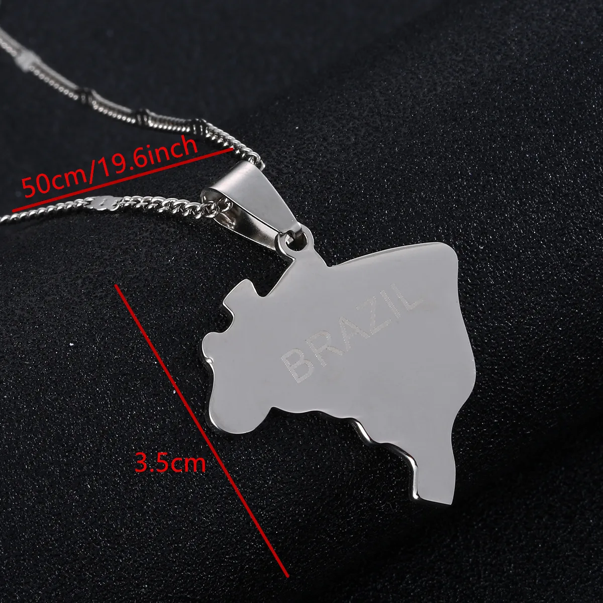 Stainless Steel Brazil Map Brasil Flag Pendant Necklaces for Women Brazilians Chian Jewelry | Necklace