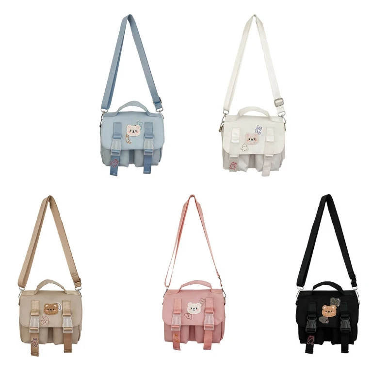 

Casual Shoulder Bags for Women Flap Crossbody Purses Nylon Stickers Square Bags Messenger Bag with Adjustable Strap