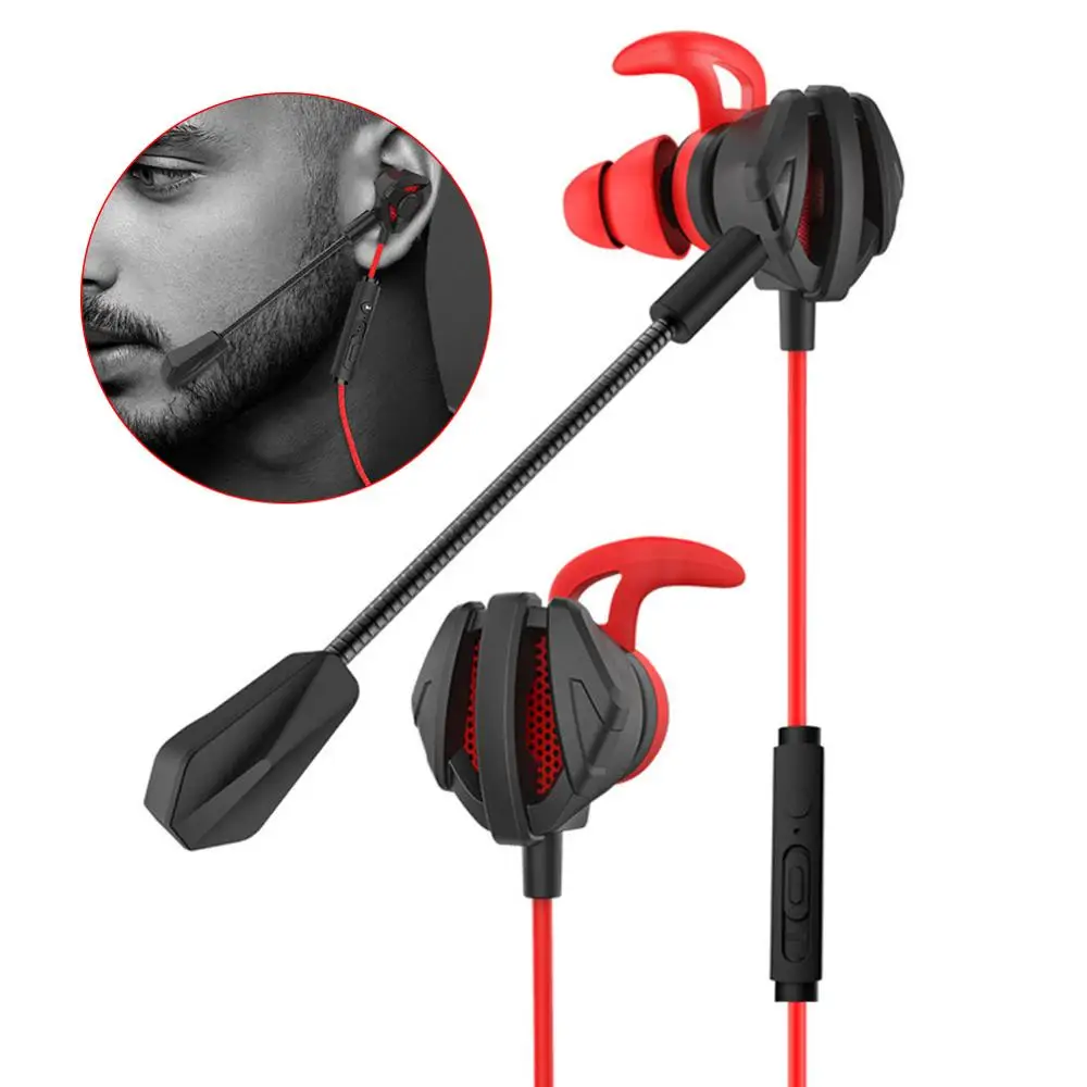 

New e-2021sportsTHS105 portable dynamic noise reduction in ear wired Earphone call headset game console dual microphone headset