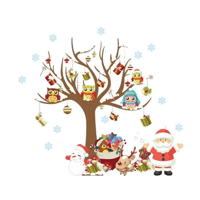 DIY рождественская Наклейка на стену наклейка для гостиной оконная витрина