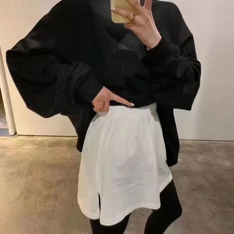 Модный свитер Базовая рубашка для мужчин и женщин поддельная мини-юбка тонкая