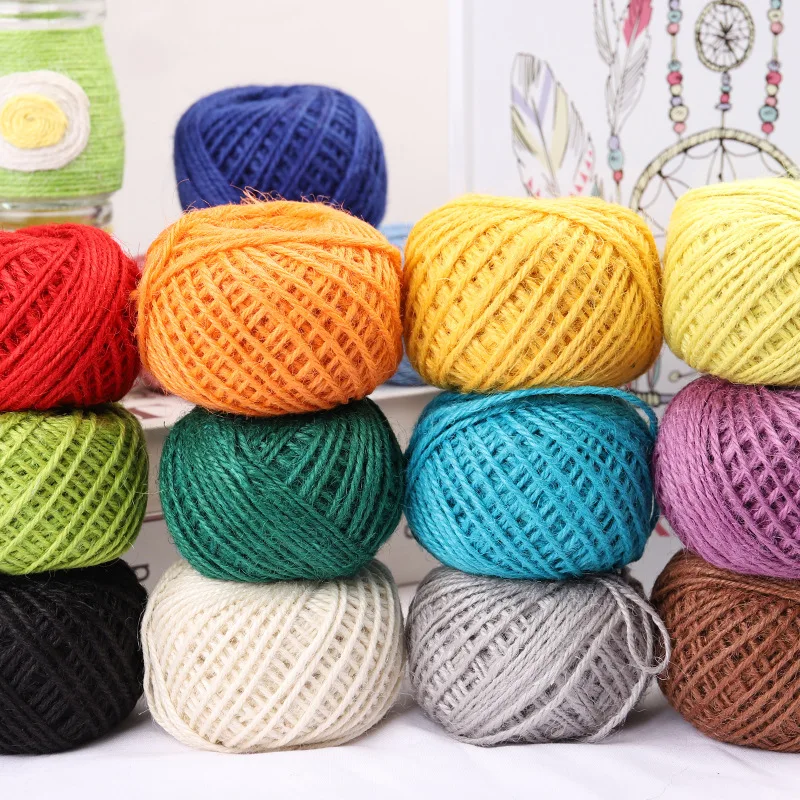 50Meters 1.5MM Multicolor Hemp Rope Handmade Jewelry Accessories Creative Diy Vase Photo Wall Decor Bouquet Cords Strap 5pc | Дом и сад