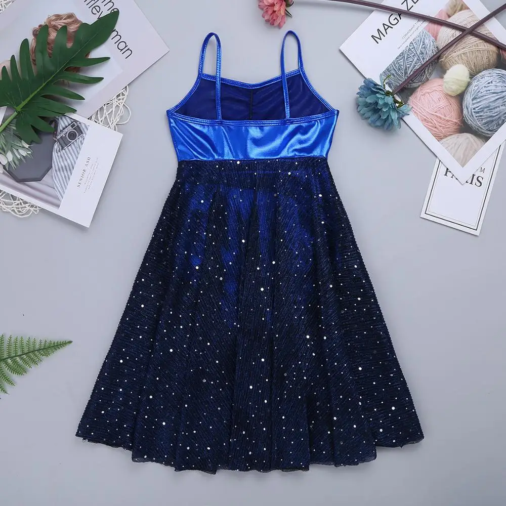 Детское блестящее Сетчатое балетное платье пачка с блестками для девочек