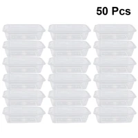50pcs transparent plastic take out boxes fruit carry out box disposable salad meal containers disposable food box packing box