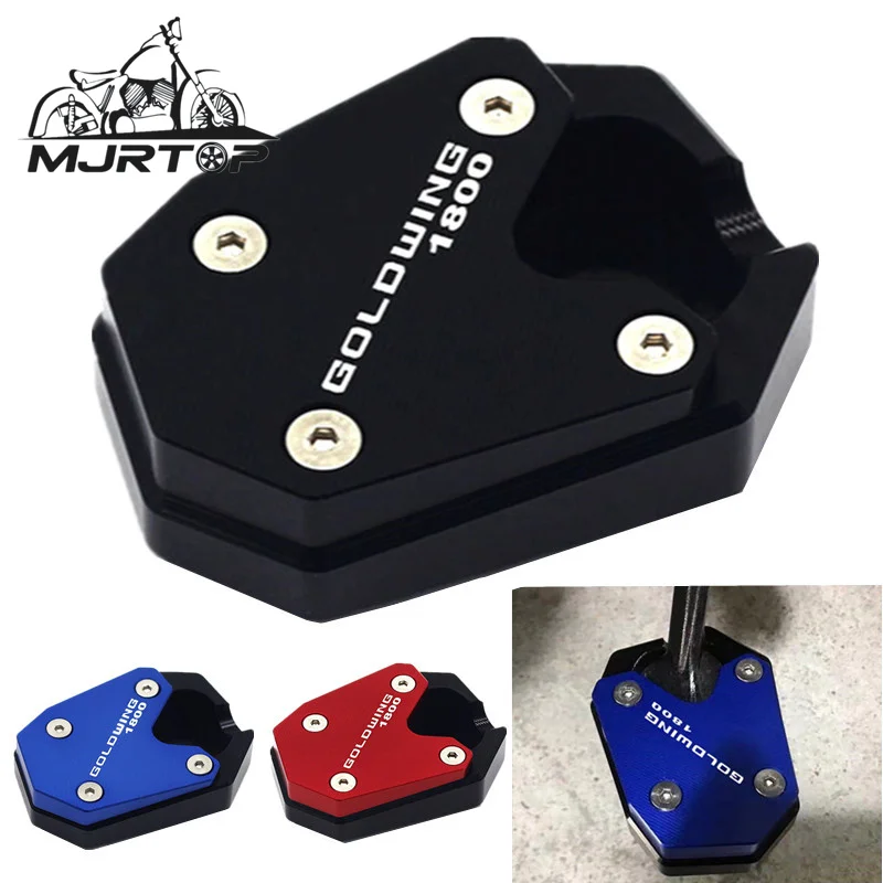 

NEW Motorcycle Foot Side Stand Enlarger Kickstand Pad Plate Support Extension For HONDA GOLDWING 1800 GL1800 GL 1800 Laser Logo