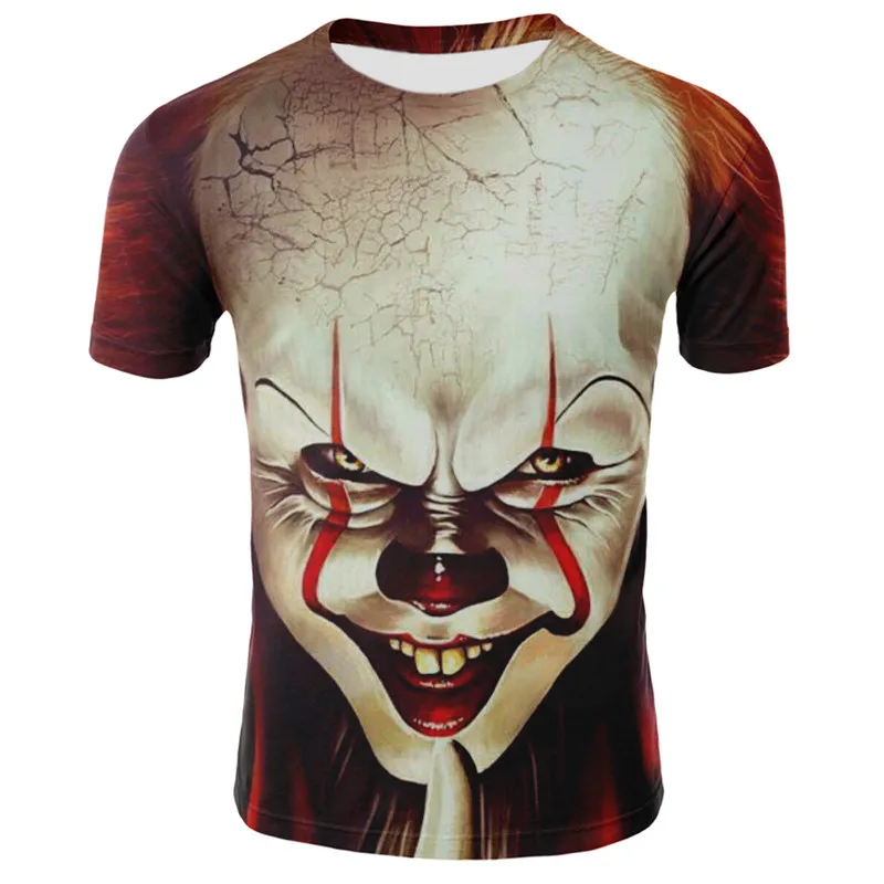 2019 IT Clown 3D Printed T Shirt Men Women Summer Funny Horror Movie Casual T-shirts Hip Hop Streetwear Tees Tops | Мужская одежда