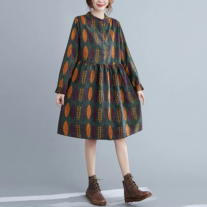 Женское вельветовое Повседневное платье Новое поступление осень 2020 винтажный