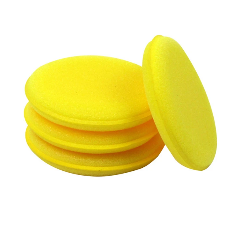 

12Pcs Yellow Car Foam Sponge Wax Applicator Round Car Polishing And Waxing Sponge Car Detailing Cleaning Tools