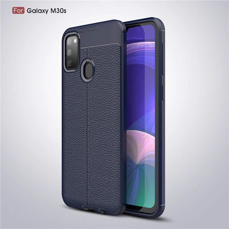 Чехол для samsung Galaxy M30s, мягкий силиконовый роскошный кожаный чехол для samsung Galaxy M30s, чехол для samsung M30s, чехол 6," Youthsay - Цвет: NavyBlue