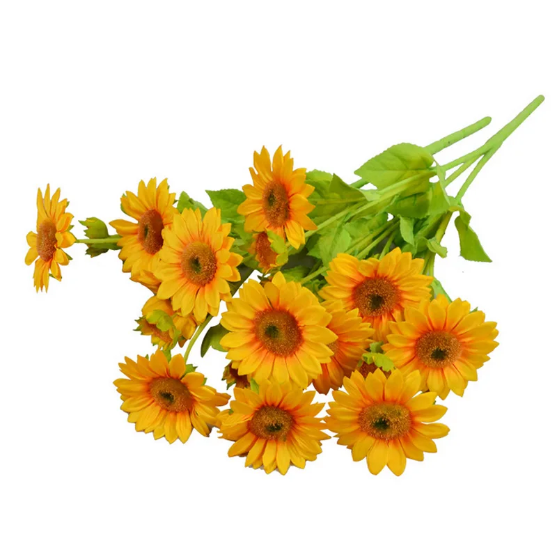 

Artificial Sunflower Bouquet Silk Fake Flower Wedding Decoration Bridal Bouquet Floral Home Garden Party Decorations Ornaments