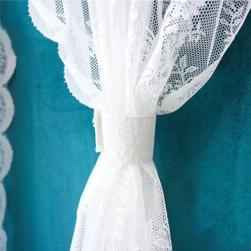

1PCS Solid White Lace Window Curtains for Living Room balcony Bedroom Modern Tulle Voile Organza Curtains Fabric Drapes