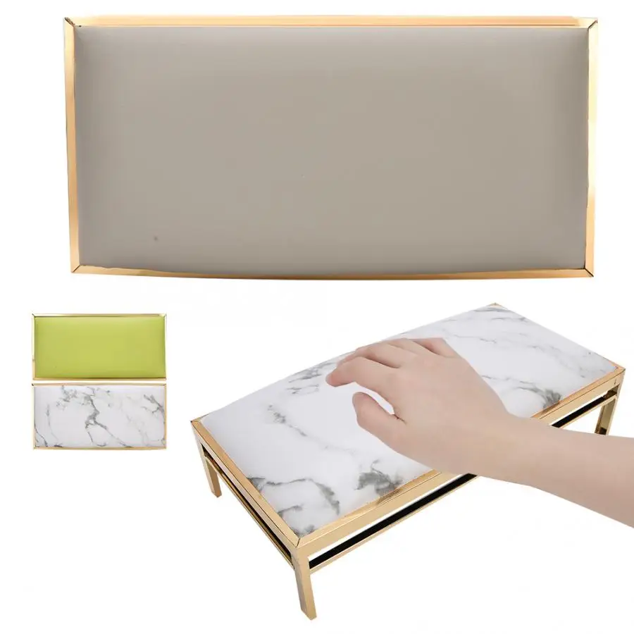 Manicure Table Nail Art Hand Rest Pillow PU Leather Arm Cushion Stainless Steel Frame Salon Home | Красота и здоровье
