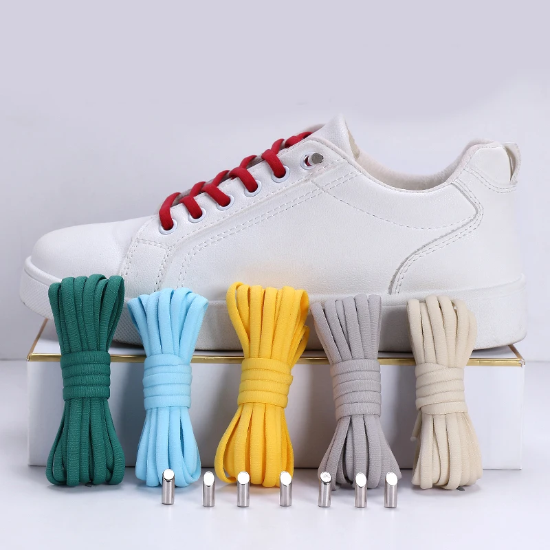 

1Pair No tie Shoelaces Round Elastic Shoe Laces Kids Adult Sneakers Lazy Shoelaces Solid Color Laces Round Shoe Laces Non-tying