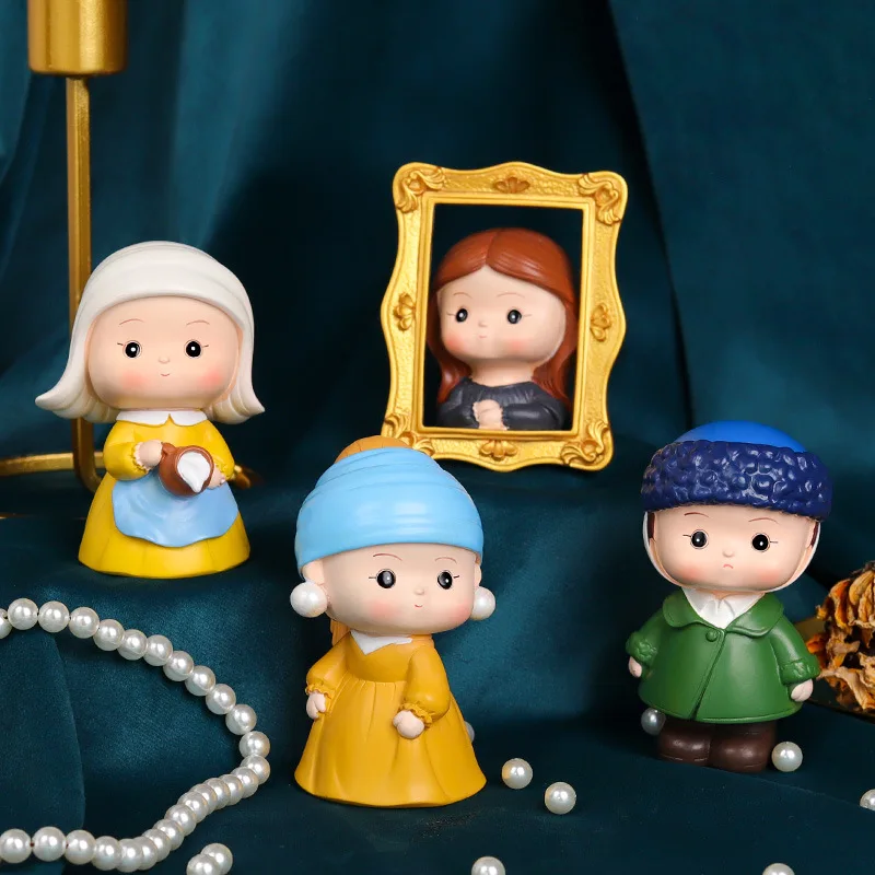 

Милые декоративные куклы из мультфильма, полимерная скульптура ручной работы, украшение для дома, настольные фигурки девушек, украшение дл...