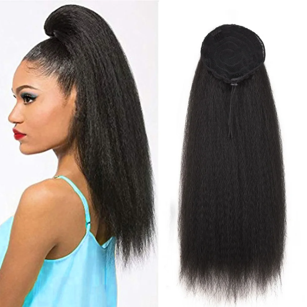 

Длинный синтетический кудрявый прямой парик на шнурке для конского хвоста для наращивания волос на клипсе искусственные волосы конский хв...