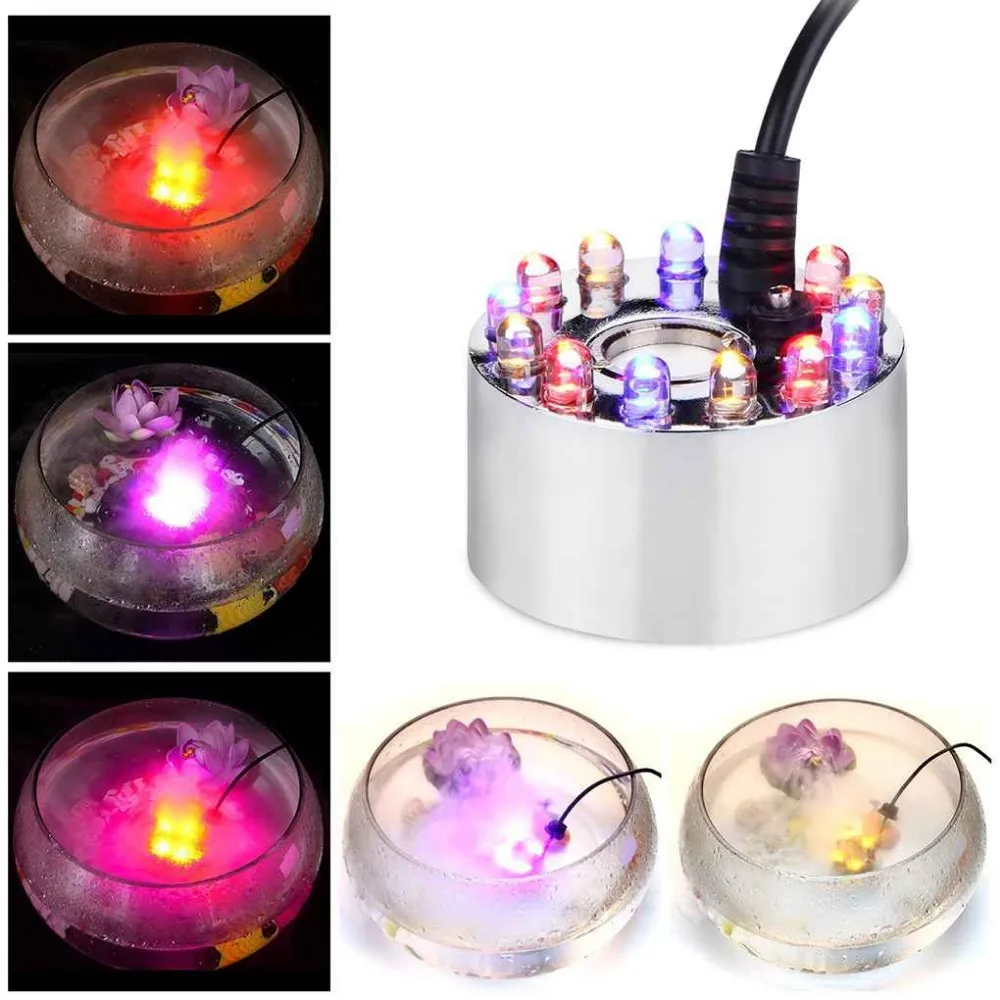 Aquarium Quiet Water Shortage Protection 12 LED Mist Maker Fogger Fountain Pond Fog Atomizer Air Humidifier 220-240V EU | Дом и сад