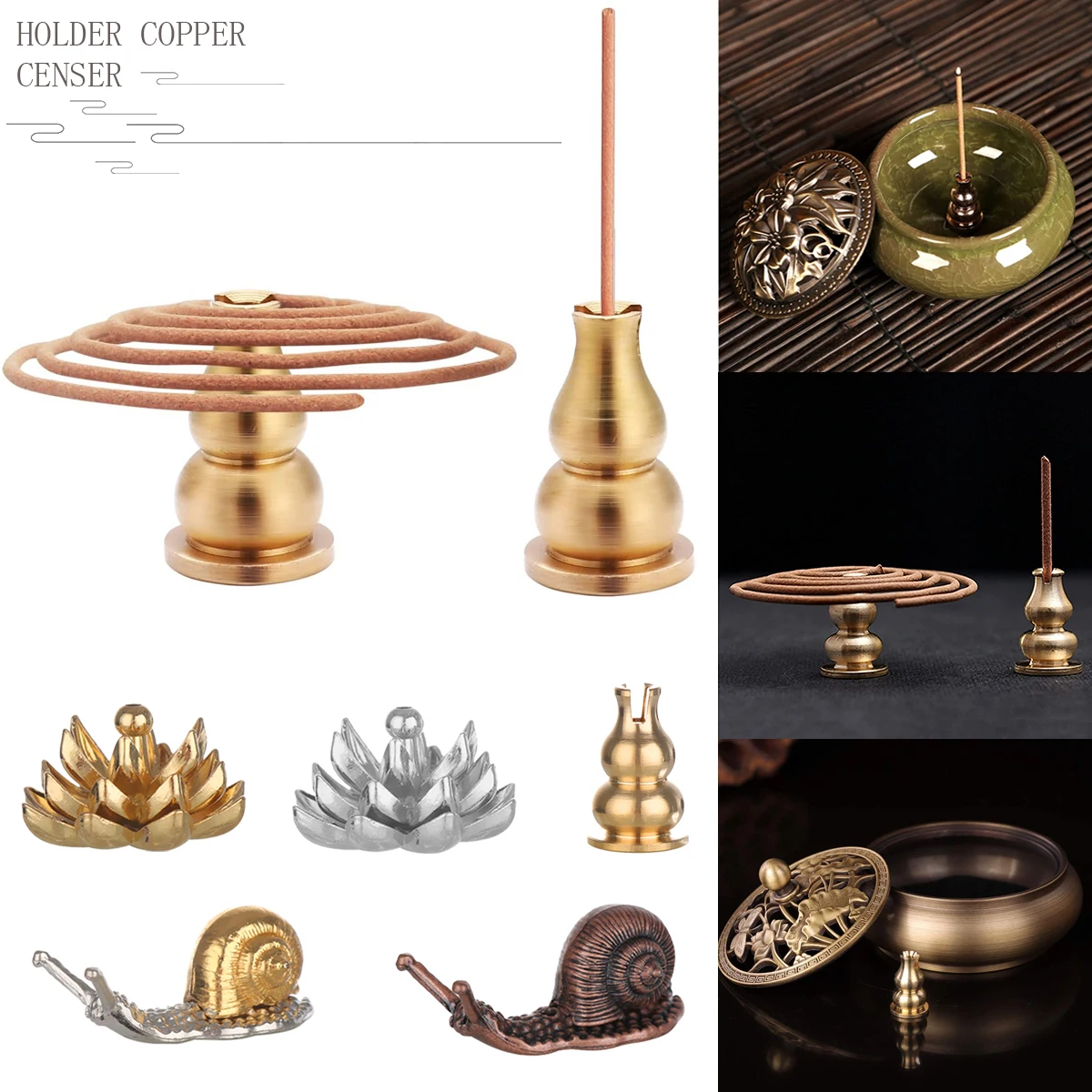 Ловец ясеня Джосс-палочка подставка для благовоний медь кадильница