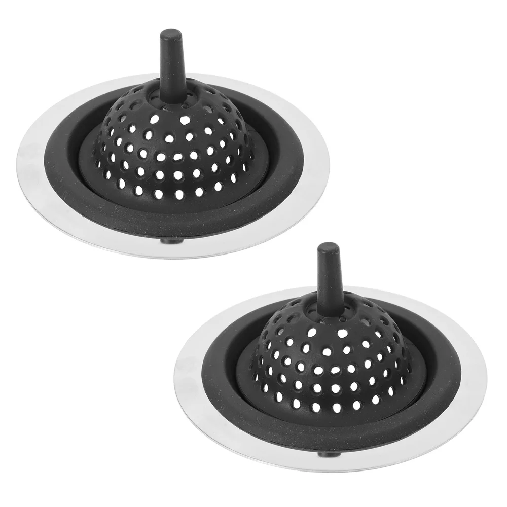 

2pcs Kitchen Sink Filter Screen Silicone Stainless Steel Sink Strainer
