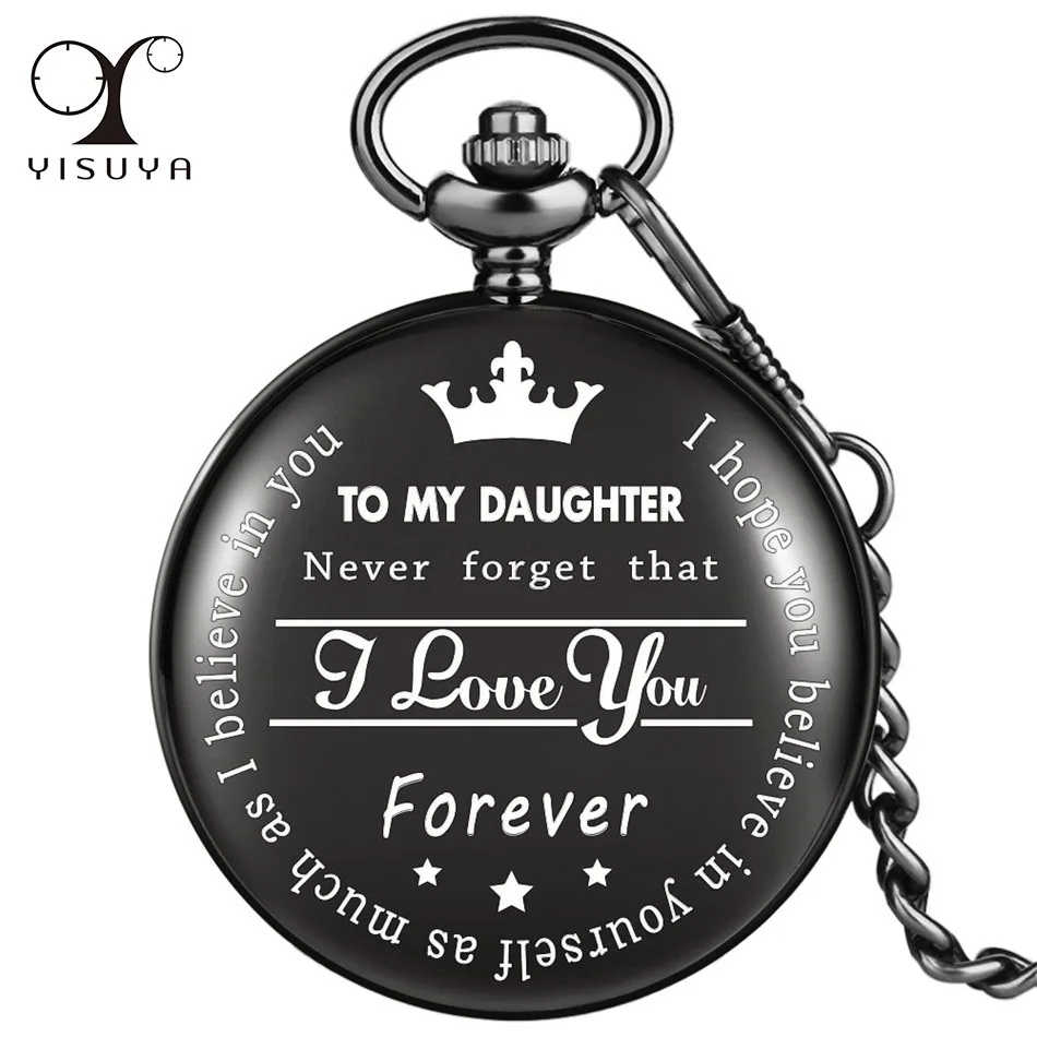 Кварцевые карманные часы с надписью I Love You Forever и выгравированным текстом |