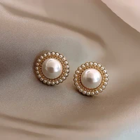 flowers pearl earrings korea hoop earrings flower earrings womens jewelry womens jewelery vintage earrings with pearls