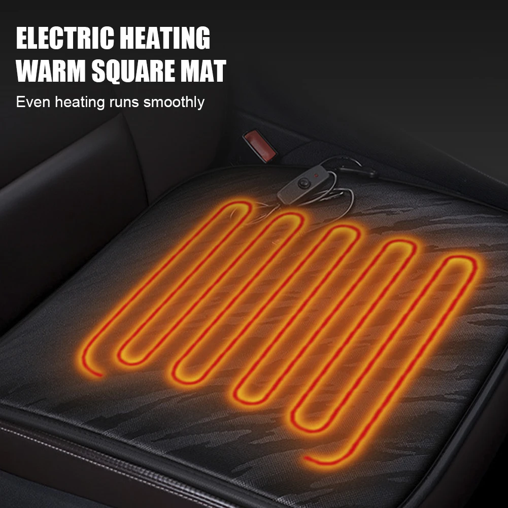

12V Car Heated Seat Cushion Cover 45x45cm USB Heating Electric Seat Cushion Hot Keep Warm Universal Car Seat Cover in Winter