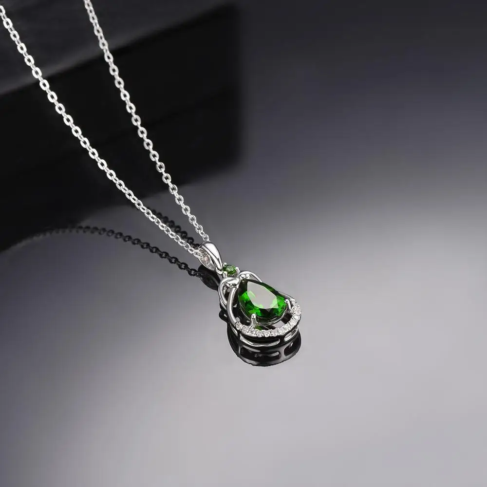 LP алмазный кулон 1.36ct натуральный драгоценный камень хром Твердый 18K 750 Белое