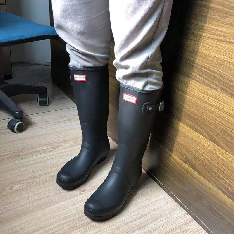 

waterproof rain boots for women 2022 Rainboots Female Knee-High Fashion High Heels Women Rubber Rain Boot Shunt botas de mujer