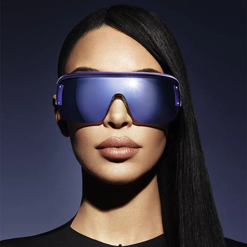 

Солнцезащитные очки с градиентом для мужчин и женщин, большие квадратные солнечные аксессуары в винтажном стиле, в чёрной, синей оправе, 2021