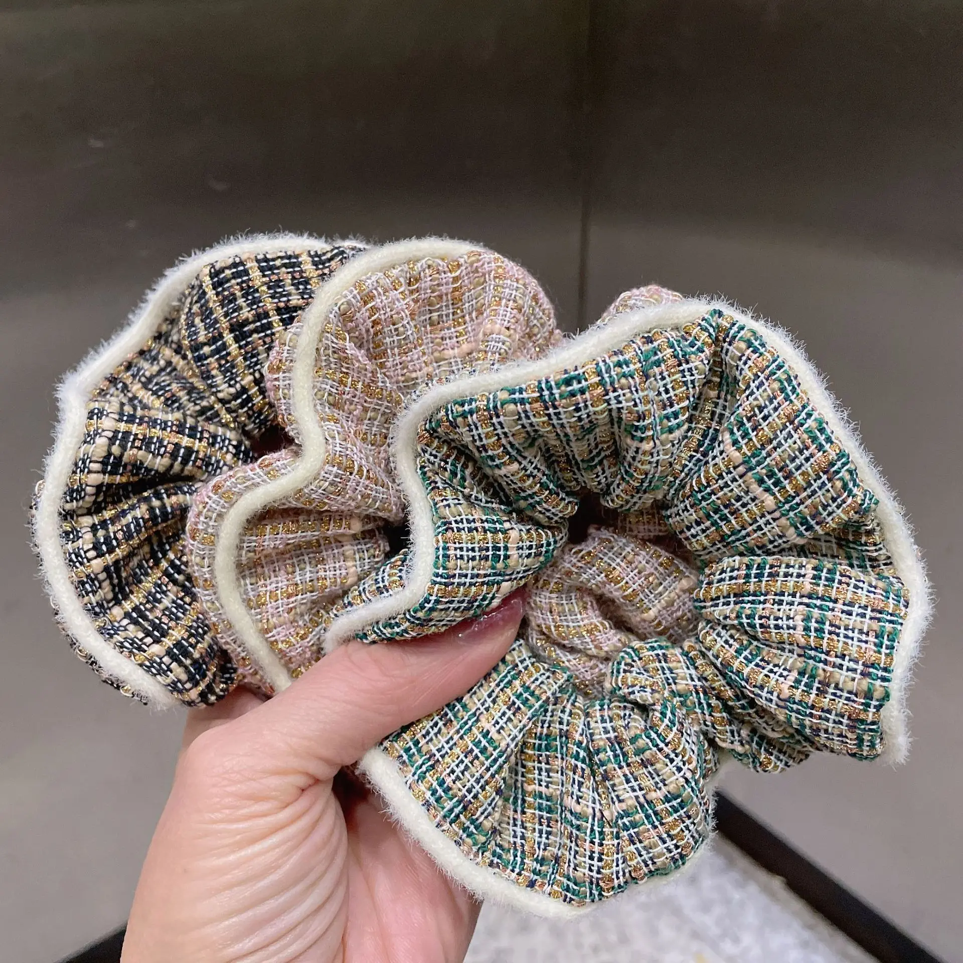 

Оптовая продажа, женские Роскошные блестящие резинки, зимние теплые шерстяные твидовые повязки для волос, подарок для девушки, аксессуары д...