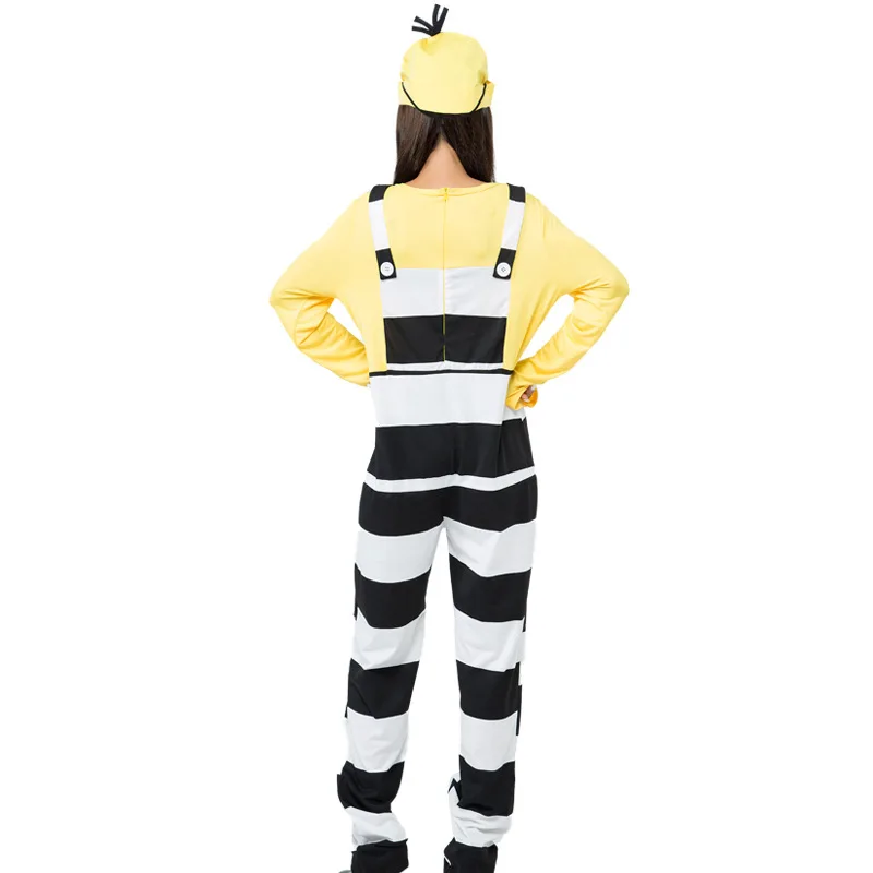 

Two-piece Cartoon Character Game Anime Cosplay Clothes Halloween Slumber party Yellow Striped Cute Girl Bodysuit