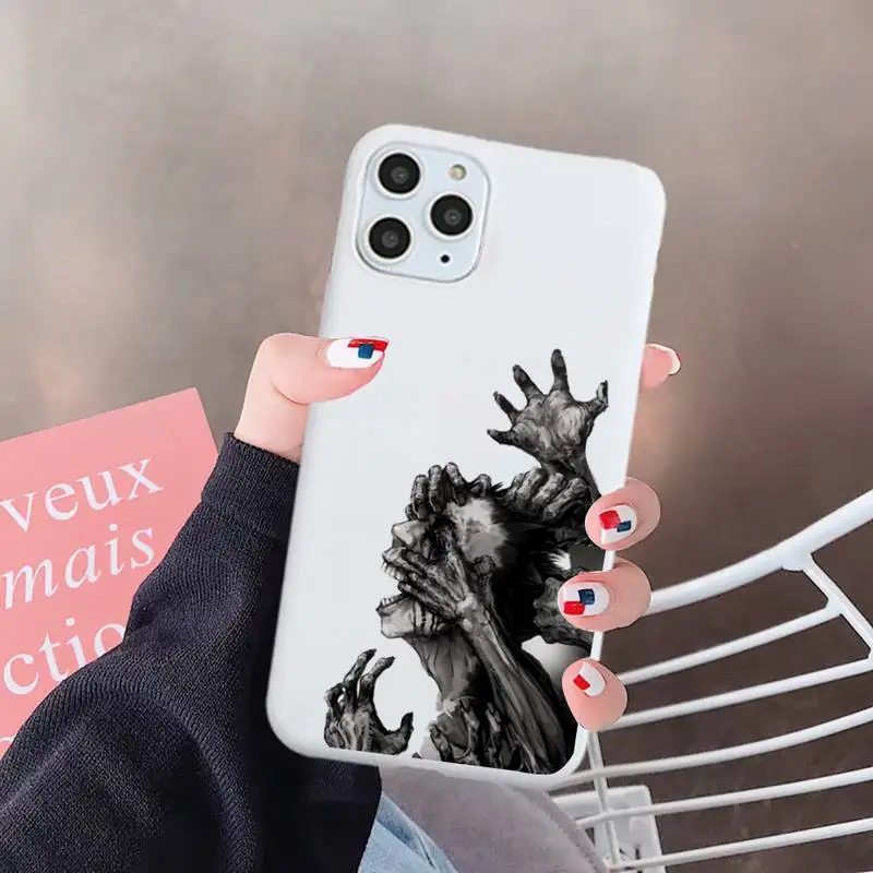 

Junji Ito Collection Tees Horror Phone Case Candy Color for iPhone 6 7 8 11 12 s mini pro X XS XR MAX Plus