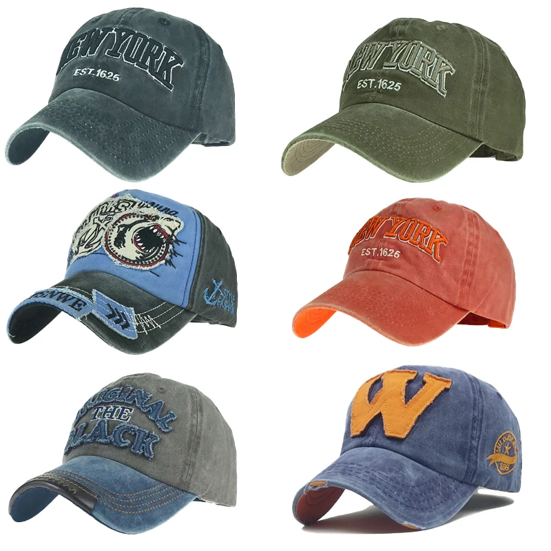 Кепка-бейсболка для мужчин и женщин регулируемая винтажная хлопковая Кепка с