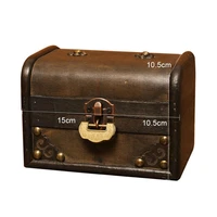 80 hot sales vintage wooden makeup jewelry organizer storage box treasure case with lock