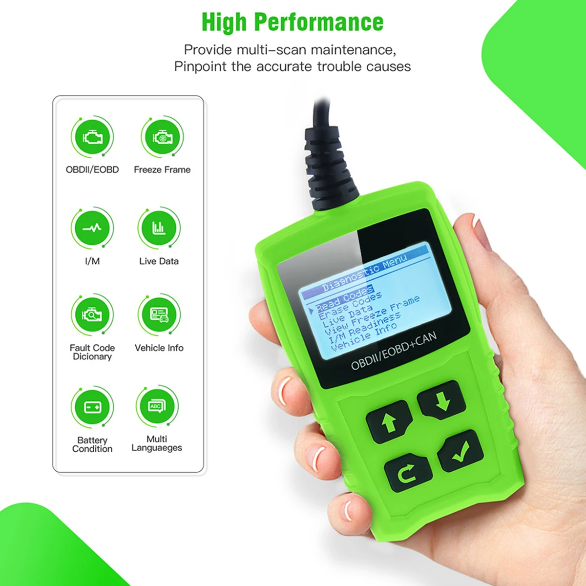 Диагностическое устройство с ЖК-дисплеем для JD101 OBDII EOBD 2 4 дюйма сканер кода OBD