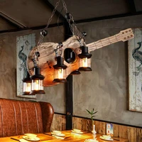 american loft retro cafe bar counter nostalgic creative personalized clothing store bar solid wood guitar chandelier
