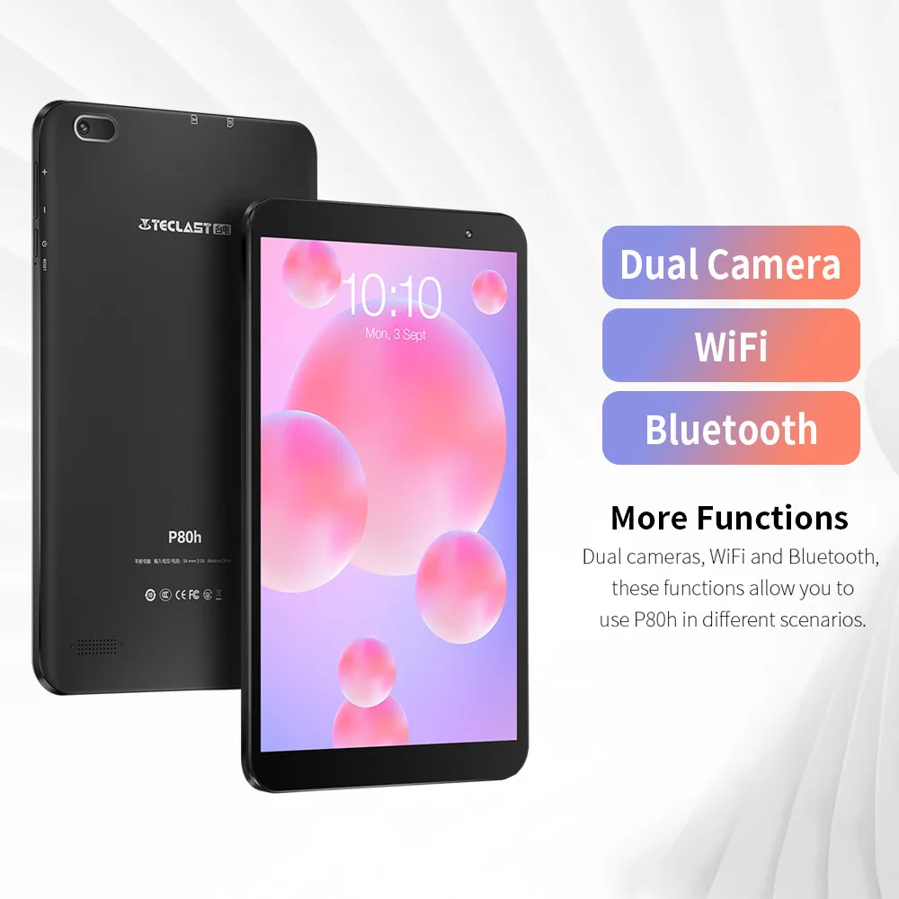 teclast p80h 8 inch tablet android 10 0 os quad core 2gb ram 32gb rom phone dual cameras 1280800 ips wifi gps 4000mah battery free global shipping