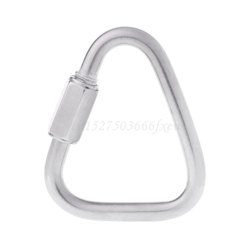 

OOTDTY 304 Stainless Steel Screw Lock Triangle Carabiner Climbing Gear Safety Snap Hook