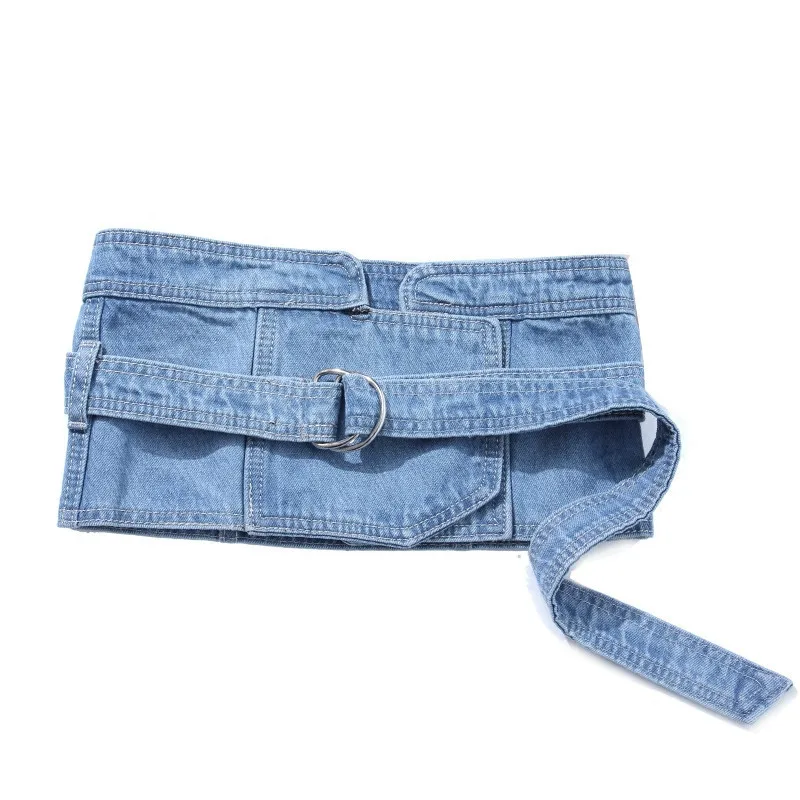 Универсальный Джинсовый корсет трендовый ремень высокой моды для женщин