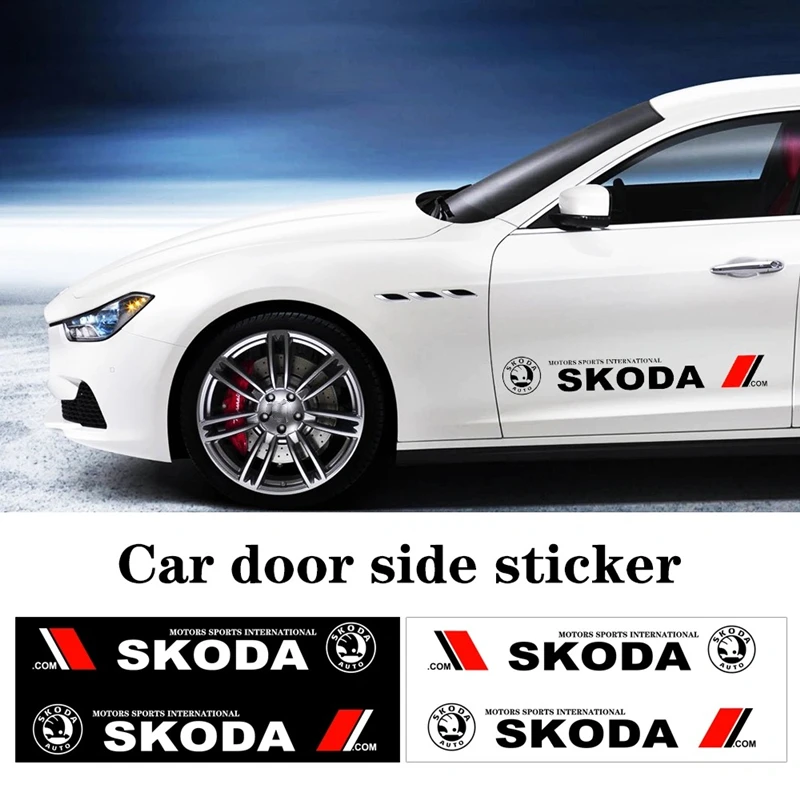 

2PCS Auto Door Side Scratches To Decorate Garland Body Decor Vinyl PVC Decal Decoration For Skoda Car Accessories